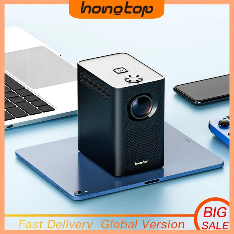 HONGTOP S30MAX Android Wifi 4k Projetor portátil inteligente com WiFi e Bluetooth - Projetor de bolso externo 4K 9500L Android 10.0