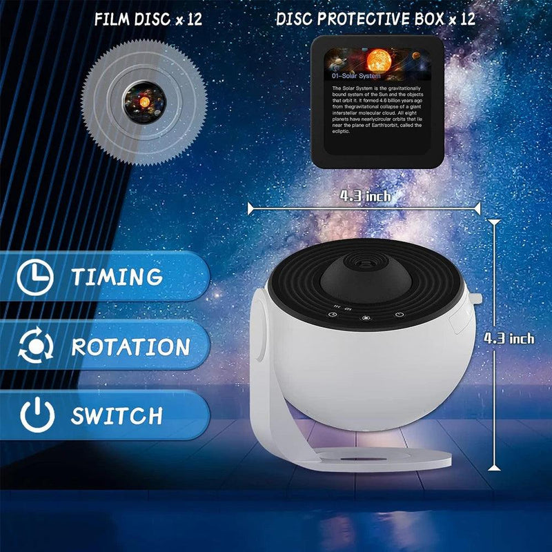 Projetor de Planetário FANHANG - Galáxia Estrelado, rotação de 360 ° graus com 12 discos