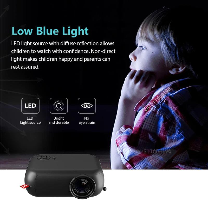 A2000 Mini Projetor Cinema Portátil 3D LED - Projetor de vídeo/jogos 4K 1080P HD Smart Portátil