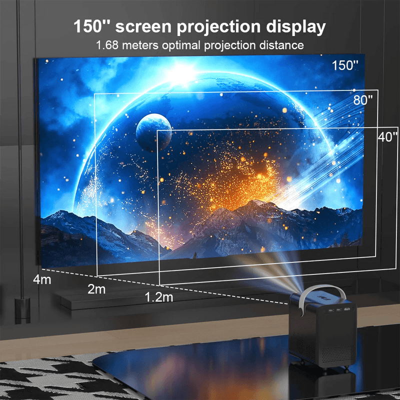 Hongtop Mini Projetor Inteligente Android 300ANSI Lúmen - Projetor Portátil 4k com Wifi Bluetooth 1080p Cinema em Casa